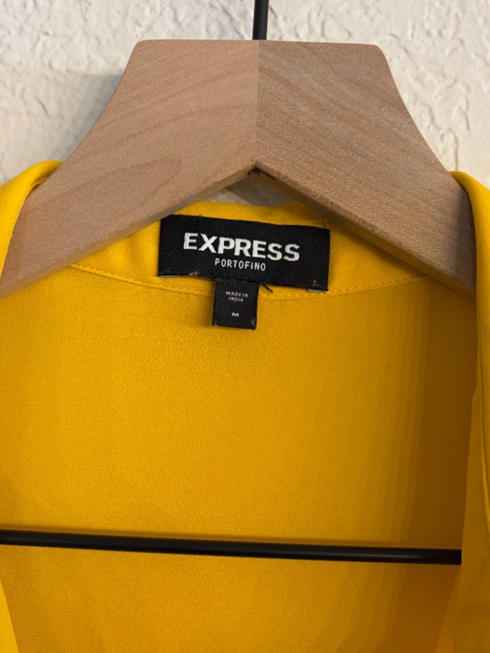 Express Yellow Button-Down Blouse - Picture 3 of 3